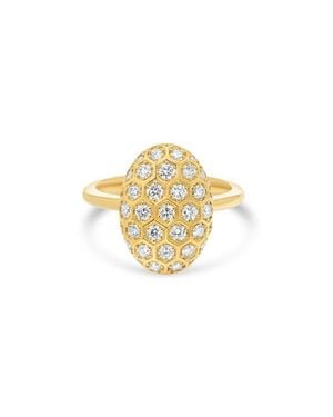 Sara Weinstock Honeycomb Diamond Oval Ring - Metallic