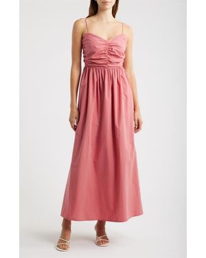 DELUC Maubois Shirred Cotton Poplin Midi Dress