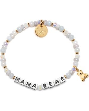 Little Words Project Mama Bear Beaded Stretch Bracelet - Metallic