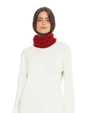 Monticelli Cashmere Pure Cashmere Knit Collar Infinity Scarf - White