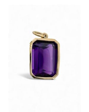 Leslie Paige Emerald Cut Amethyst Charm - Purple