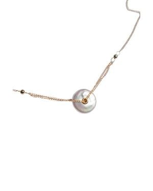 seree Mabel Pendant Pearl Necklace - Metallic