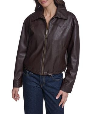 Levi's Western Yoke Faux Leather Bomber Jacket - Black
