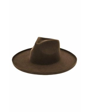 Two Roads Hat Co. Five Points Wide Brim Fedora Hat - Brown