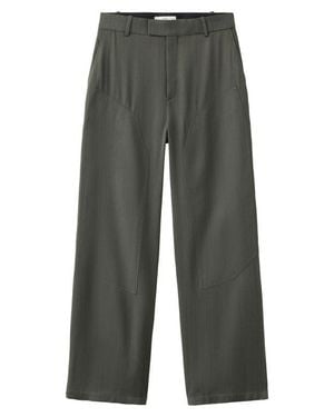 Mango Straight Leg Suit Pants - Gray