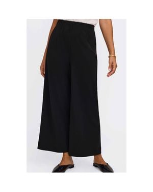 Foxcroft Arlette Wide Leg Crop Crepe Pants - Black
