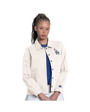 Starter Los Angeles Dodgers Cooperstown First Down Full-Snap Coaches Jacket - Blue