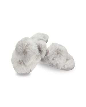 Memoi The Josephine Faux Fur Scuff Slipper - White