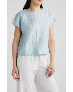 Eileen Fisher Round Neck Square Top - Blue