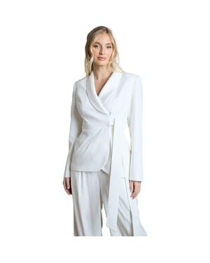 Coast Satin Collared Neck Bridal Blazer - Blue