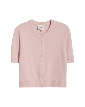 Reformation Short Sleeve Recycled Cashmere & Wool Cardigan - Pink