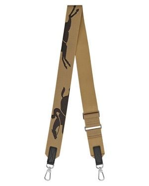 Longchamp Logo Jacquard Canvas Shoulder Strap - Natural