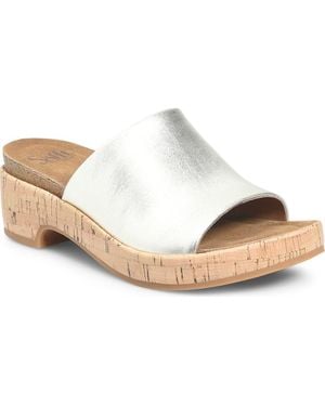 Söfft Cass Platform Slide Sandal - White