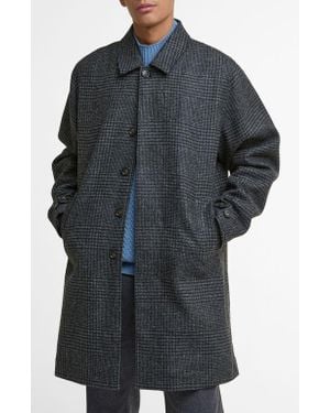 Barbour Lorden Plaid Wool Overcoat - Black