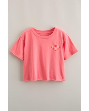 Treasure & Bond Kids' Crop Cotton Graphic T-Shirt - Pink