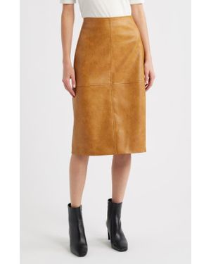 Rag & Bone Jordie Faux Leather A-Line Skirt - Natural