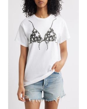 THE VINYL ICONS Bikini Graphic T-Shirt - White