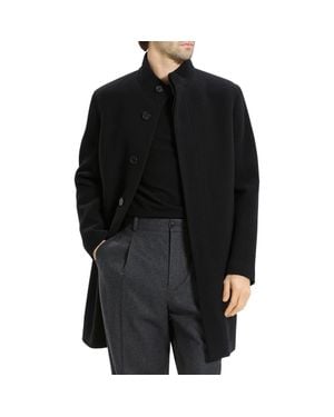 Theory Belvin Melton Wool Blend Coat - Black