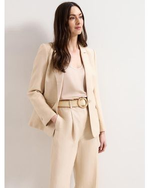 Phase Eight Elena Linen Blend Single Breasted Blazer - Natural