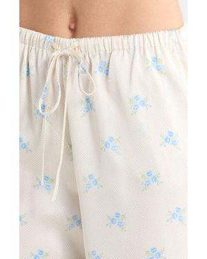 Etam Noreen Floral Mesh Pajama Pants - White