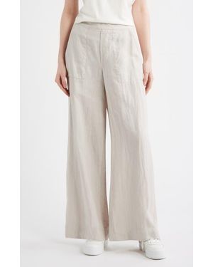 Frank & Eileen Madeline Patch Pocket Pull-On Linen Pants - White