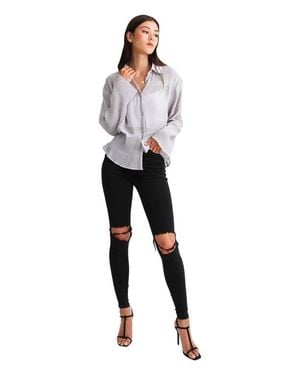 Belle & Bloom Yoko Shirred Chiffon Blouse - White
