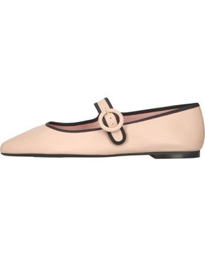 Pretty Ballerinas Square Toe Leather Mary Jane - Pink