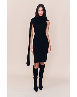 GUIZIO Hooded Knit Dress - Blue