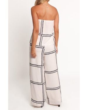 Petal & Pup Ezra Linen Blend Strapless Top & Wide Leg Pants Set - Natural