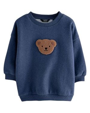Next Kids' Bear Appliqué Sweatshirt - Blue