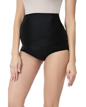 Kimi + Kai Kortney Upf 50+ Belly Support Maternity Bikini Bottoms - Black