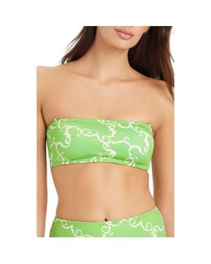 Sanctuary Reversible Bandeau Bikini Top With Removable Straps - Green