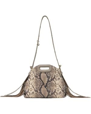 Maje Python-Embossed Miss M Mini Bag - Gray