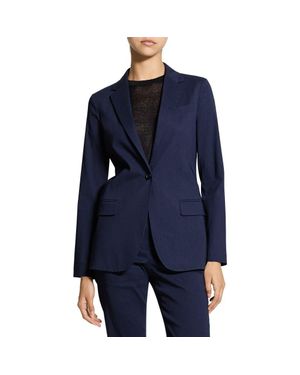 Theory Slim Fit Linen Blend Blazer - Blue