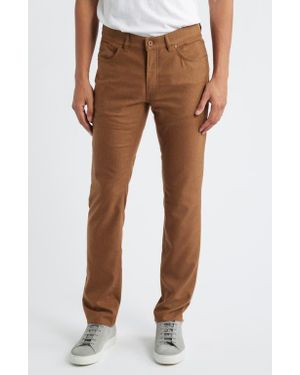 Brax Chuck Modern Fit Ceramica Flannel Five-Pocket Pants - Brown