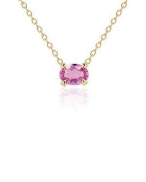VALANI ATELIER Sapphire & Diamond Pendant Necklace - Pink