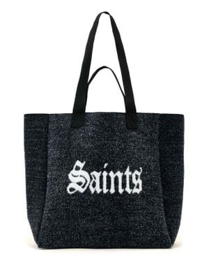 AllSaints Izzy Fuzzy Sinners/Saints Tote - Black