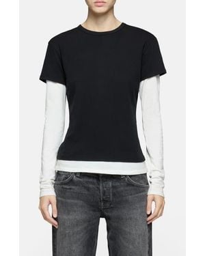EB DENIM Rory Layered Long Sleeve T-Shirt - Black
