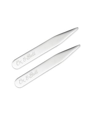 Cufflinks Inc. Set Of 2 Stainless Steel Collar Stays - White
