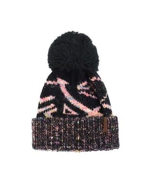 Trespass Diandra Color Block Knitted Pom Pom Beanie - Black
