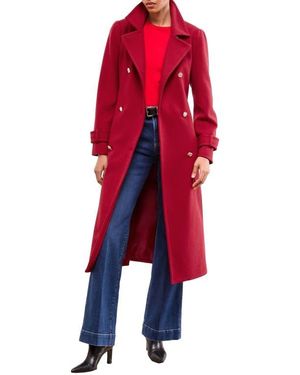 Lipsy Belted Double Breasted Coat - Red