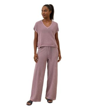 Pact Beachside Linen V-Neck Top Made With Organic Cotton - Purple