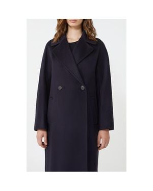 Weekend by Maxmara Dresina Double Breasted Virgin Wool Coat - Blue