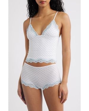 Skims Fits Everybody Lace Cami & Boyshorts Set - White