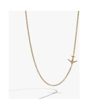 ALEX AND ANI Airplane Inline Necklace - Metallic