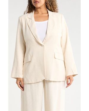 Sugarlips Candida Fitted Notch Lapel Blazer - Natural