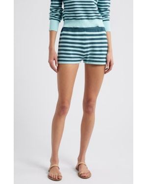 Solid & Striped The Celeste Stripe Cotton Knit Shorts - Blue