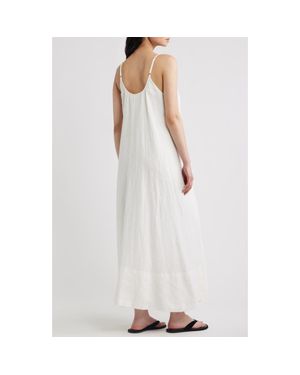 a.ren Lanae Linen Maxi Sundress - White