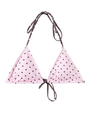 Mango Polka Dot Triangle Bikini Top - Pink