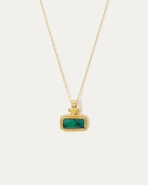 Ottoman Hands Noa Emerald Pendant Necklace - White